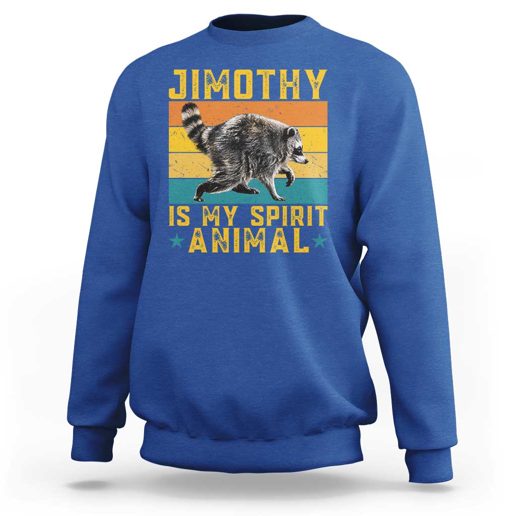 Jimothy Is My Spirit Animal Seattle Raccoon Lover Sweatshirt Retro Sunset Viral Ballard Trash Panda Graphic