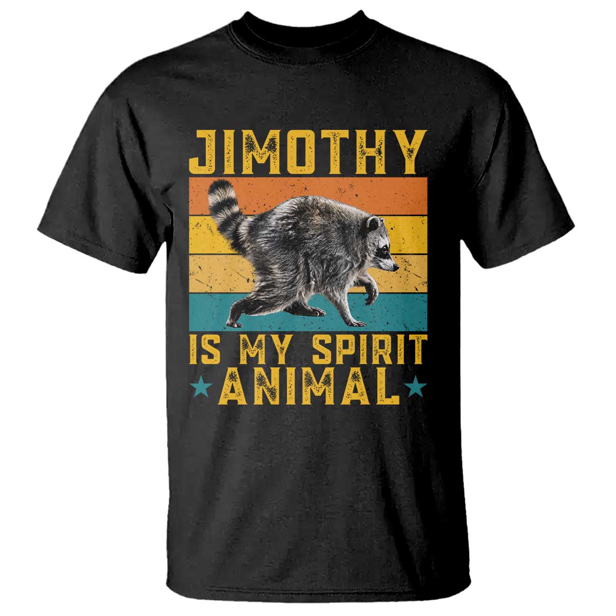Jimothy Is My Spirit Animal Seattle Raccoon Lover T Shirt Retro Sunset Viral Ballard Trash Panda Graphic