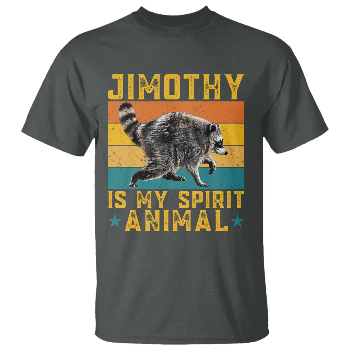 Jimothy Is My Spirit Animal Seattle Raccoon Lover T Shirt Retro Sunset Viral Ballard Trash Panda Graphic