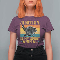 Jimothy Is My Spirit Animal Seattle Raccoon Lover T Shirt For Women Retro Sunset Viral Ballard Trash Panda Graphic