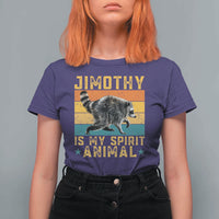 Jimothy Is My Spirit Animal Seattle Raccoon Lover T Shirt For Women Retro Sunset Viral Ballard Trash Panda Graphic