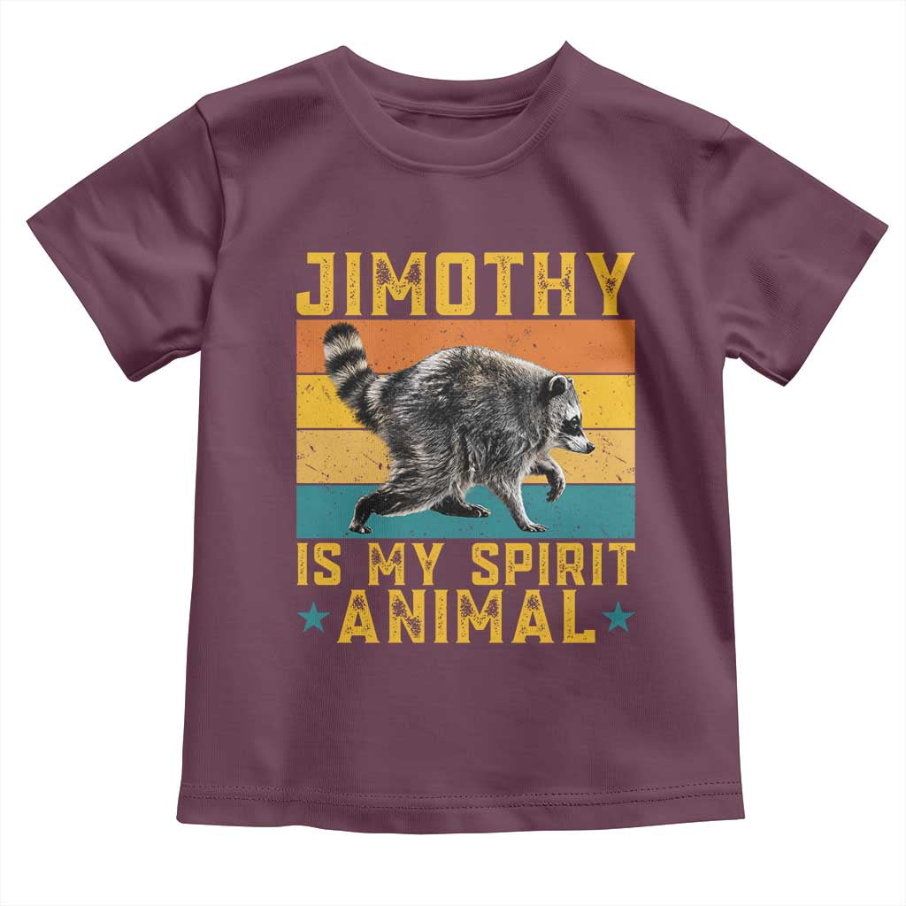 Jimothy Is My Spirit Animal Seattle Raccoon Lover Toddler T Shirt Retro Sunset Viral Ballard Trash Panda Graphic
