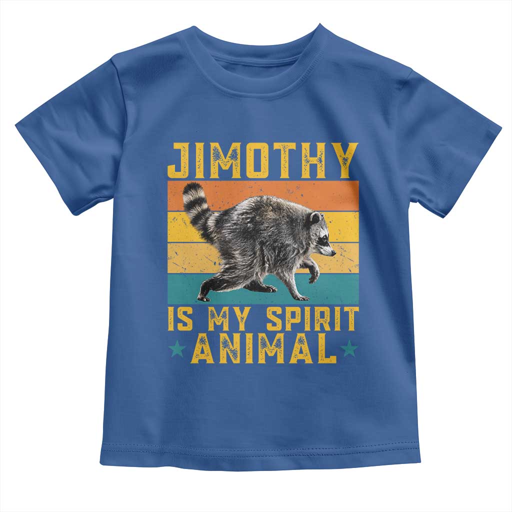 Jimothy Is My Spirit Animal Seattle Raccoon Lover Toddler T Shirt Retro Sunset Viral Ballard Trash Panda Graphic