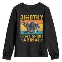 Jimothy Is My Spirit Animal Seattle Raccoon Lover Youth Sweatshirt Retro Sunset Viral Ballard Trash Panda Graphic
