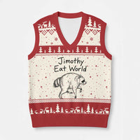 Jimothy Eat World Funny Music Parody V-Neck Knit Sweater Vest Viral Seattle Raccoon Trash Panda Meme
