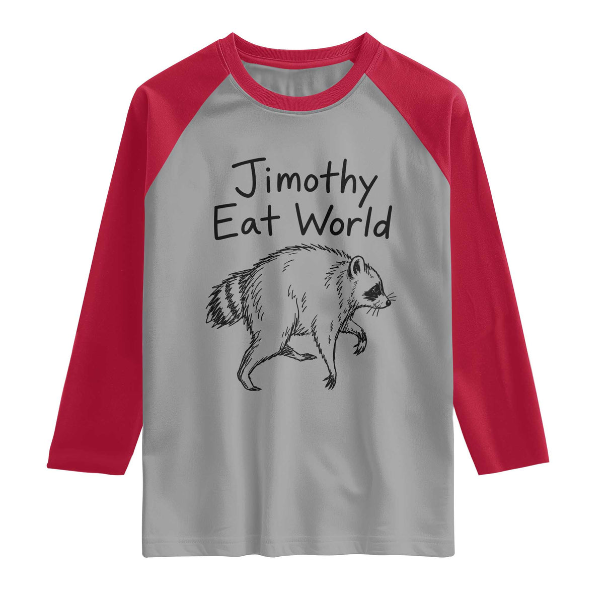 Jimothy Eat World Funny Music Parody Raglan Shirt Viral Seattle Raccoon Trash Panda Meme