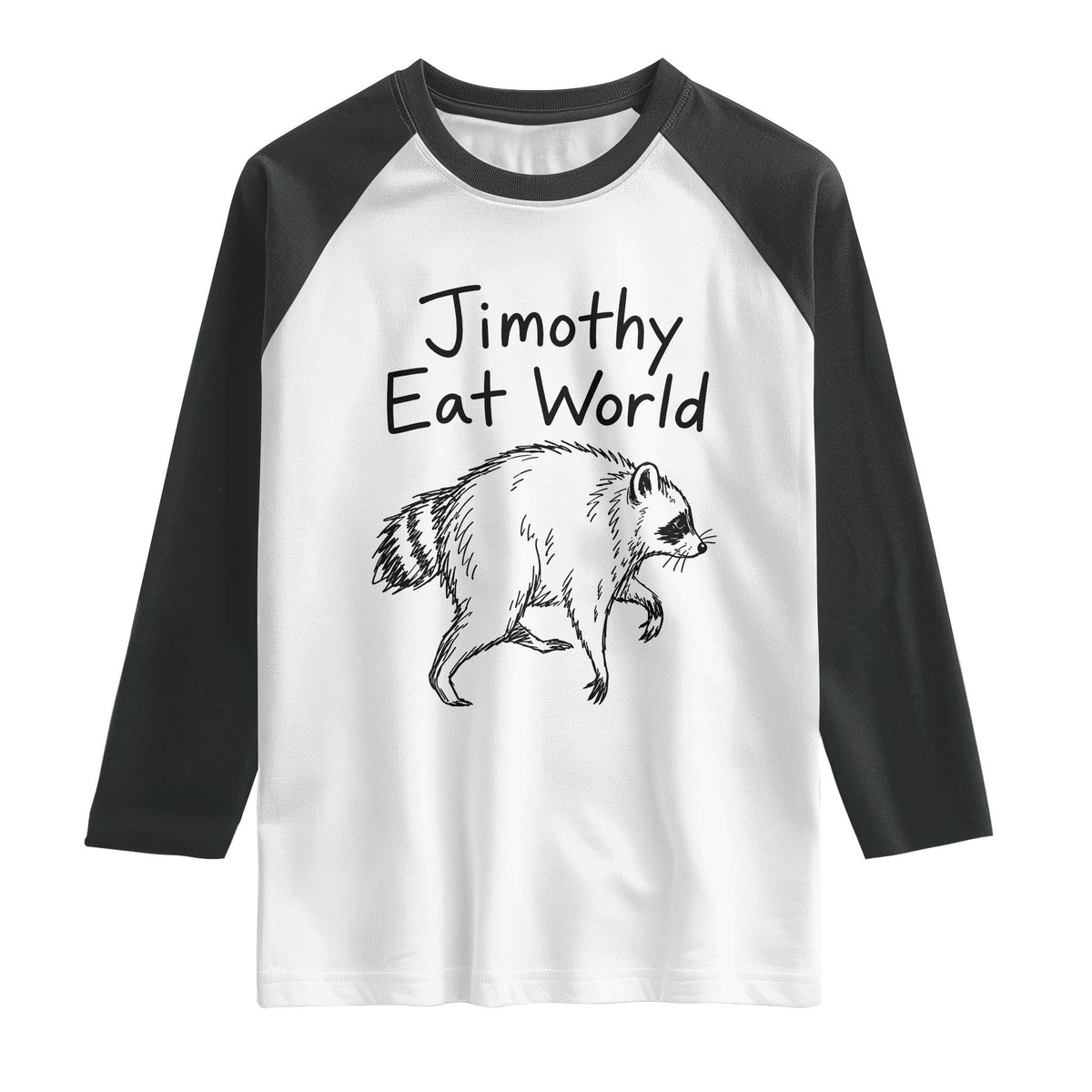 Jimothy Eat World Funny Music Parody Raglan Shirt Viral Seattle Raccoon Trash Panda Meme