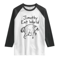 Jimothy Eat World Funny Music Parody Raglan Shirt Viral Seattle Raccoon Trash Panda Meme