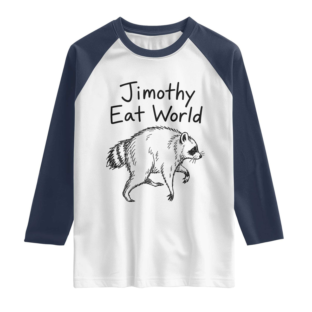 Jimothy Eat World Funny Music Parody Raglan Shirt Viral Seattle Raccoon Trash Panda Meme