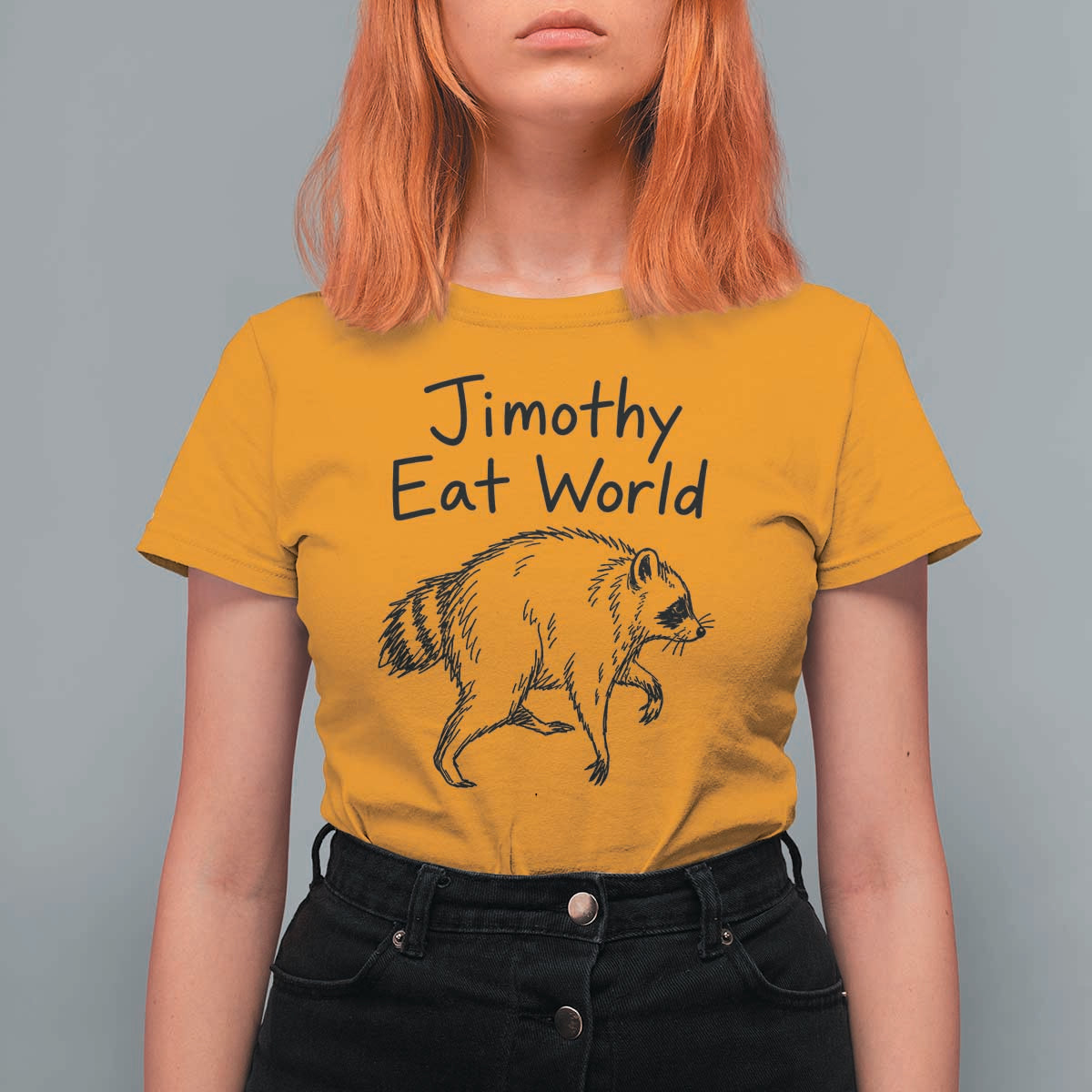Jimothy Eat World Funny Music Parody T Shirt For Women Viral Seattle Raccoon Trash Panda Meme