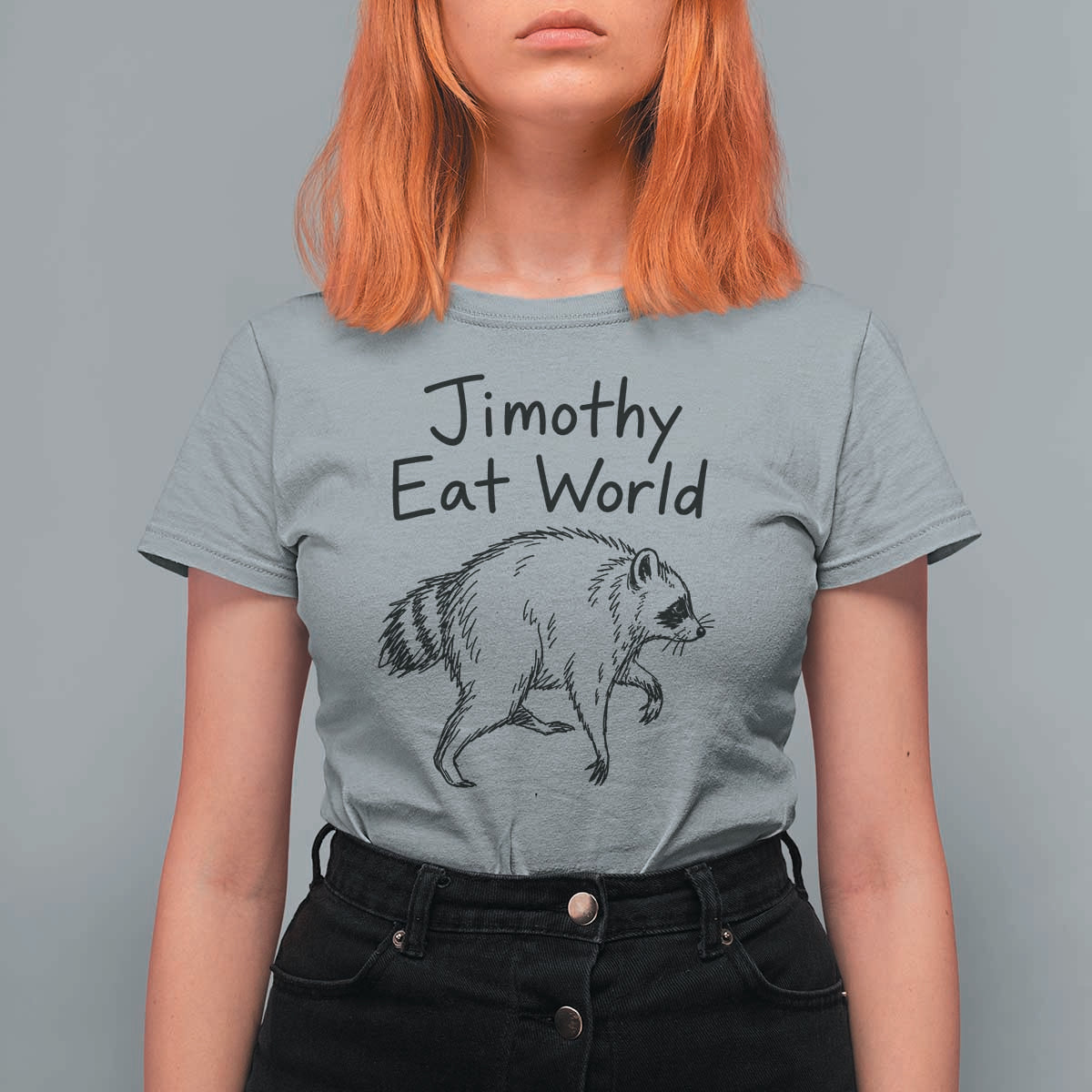 Jimothy Eat World Funny Music Parody T Shirt For Women Viral Seattle Raccoon Trash Panda Meme