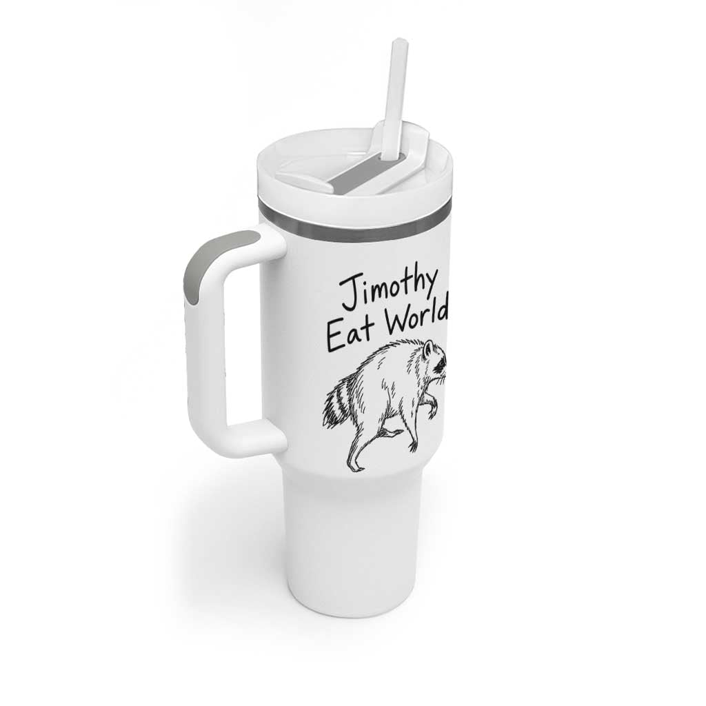 Jimothy Eat World Funny Music Parody Tumbler With Handle Viral Seattle Raccoon Trash Panda Meme