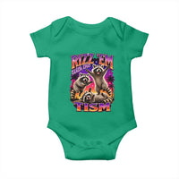 Rizz Em With The Tism Funny Raccoon Baby Onesie Trash Panda Vintage Bootleg Graphic