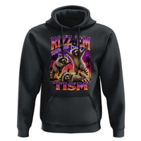 Rizz Em With The Tism Funny Raccoon Hoodie Trash Panda Vintage Bootleg Graphic
