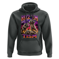 Rizz Em With The Tism Funny Raccoon Hoodie Trash Panda Vintage Bootleg Graphic