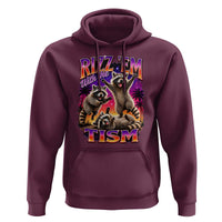 Rizz Em With The Tism Funny Raccoon Hoodie Trash Panda Vintage Bootleg Graphic