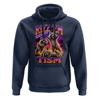 Rizz Em With The Tism Funny Raccoon Hoodie Trash Panda Vintage Bootleg Graphic