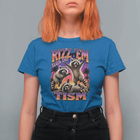 Rizz Em With The Tism Funny Raccoon T Shirt For Women Trash Panda Vintage Bootleg Graphic