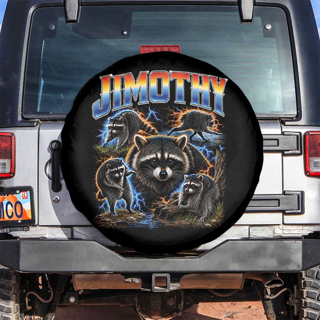 Jimothy the Raccoon Vintage 90s Bootleg Lightning Graphic Spare Tire Cover Viral Seattle Trash Panda
