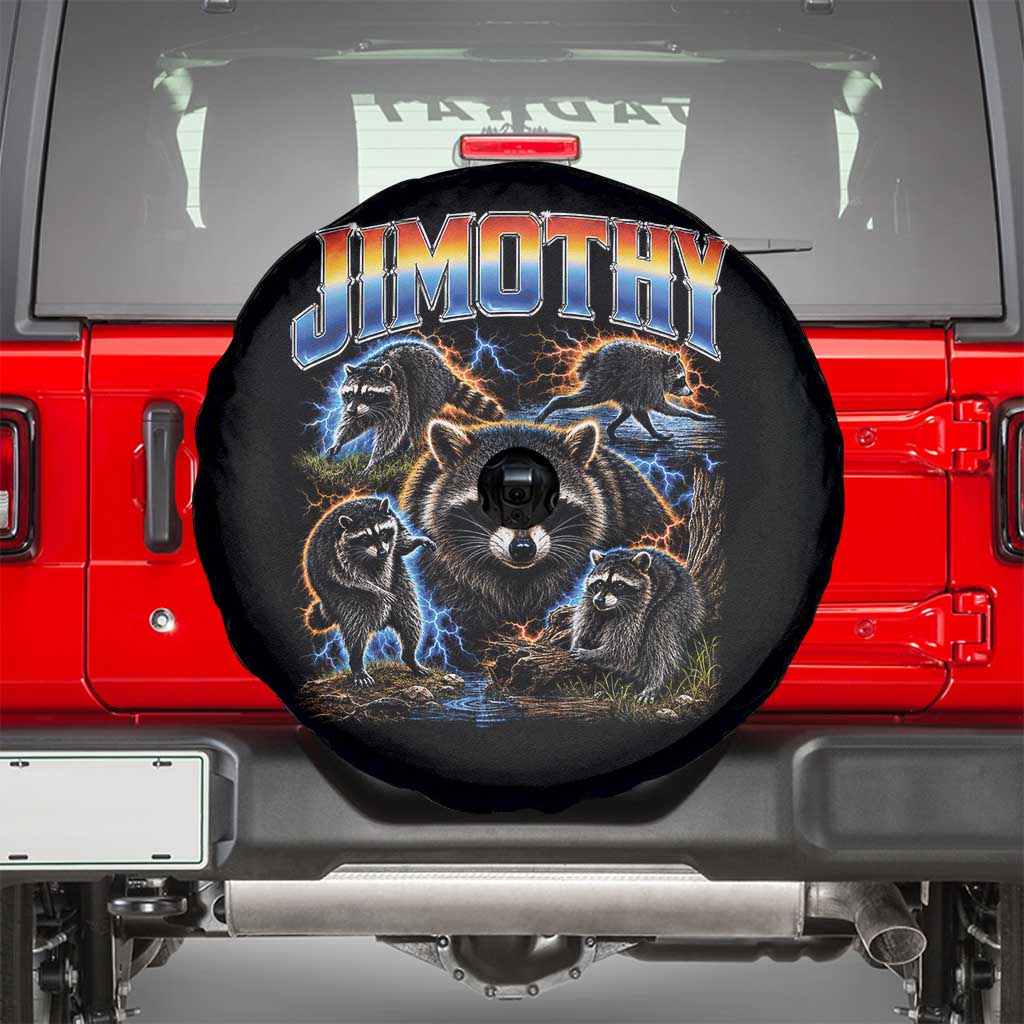 Jimothy the Raccoon Vintage 90s Bootleg Lightning Graphic Spare Tire Cover Viral Seattle Trash Panda