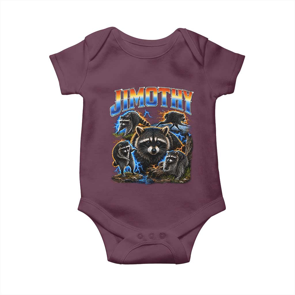 Jimothy the Raccoon Vintage 90s Bootleg Lightning Graphic Baby Onesie Viral Seattle Trash Panda