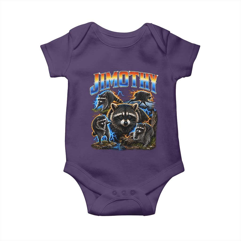 Jimothy the Raccoon Vintage 90s Bootleg Lightning Graphic Baby Onesie Viral Seattle Trash Panda