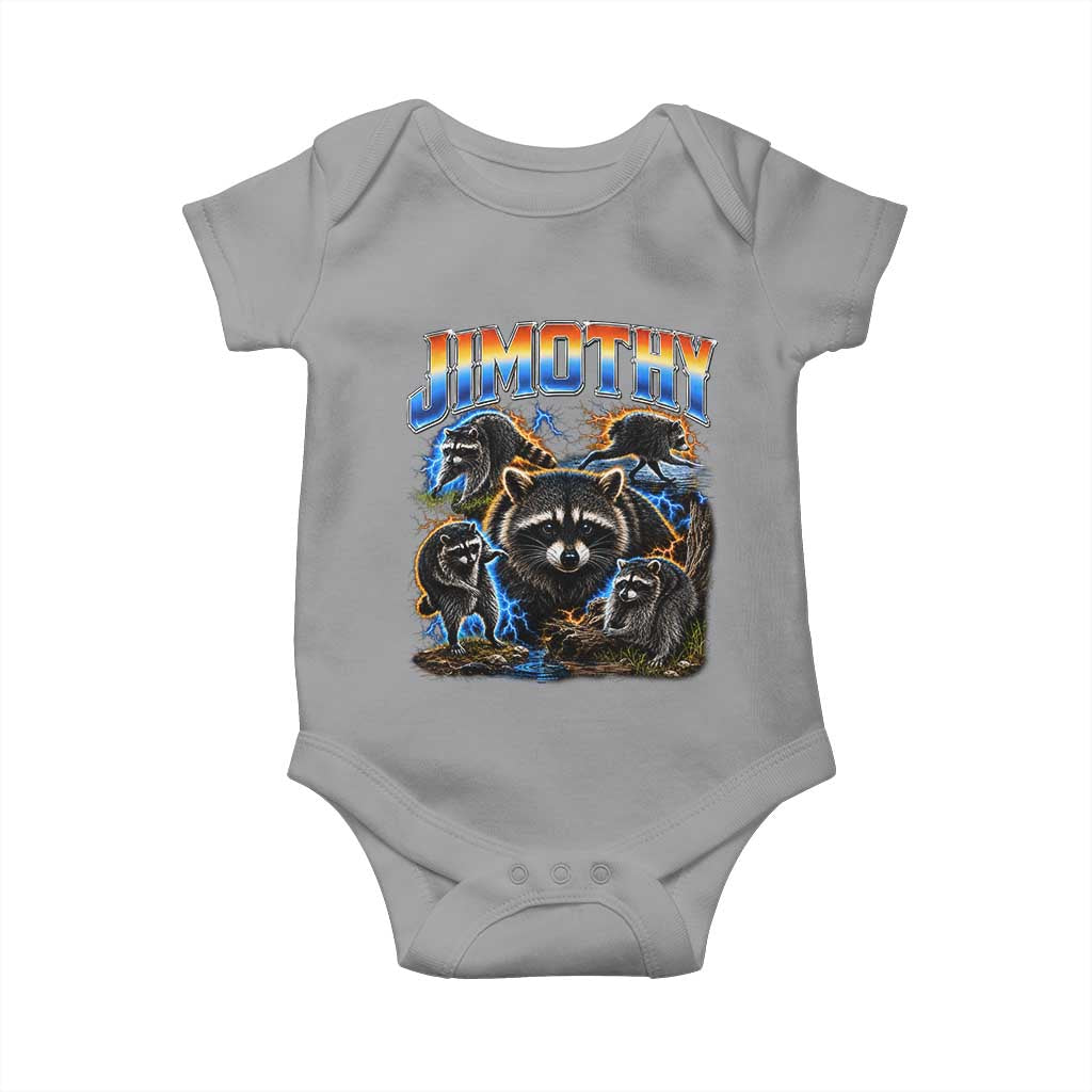 Jimothy the Raccoon Vintage 90s Bootleg Lightning Graphic Baby Onesie Viral Seattle Trash Panda
