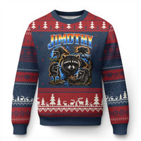 Jimothy the Raccoon Vintage 90s Bootleg Lightning Graphic Ugly Christmas Sweater Viral Seattle Trash Panda