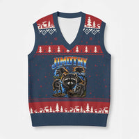 Jimothy the Raccoon Vintage 90s Bootleg Lightning Graphic V-Neck Knit Sweater Vest Viral Seattle Trash Panda