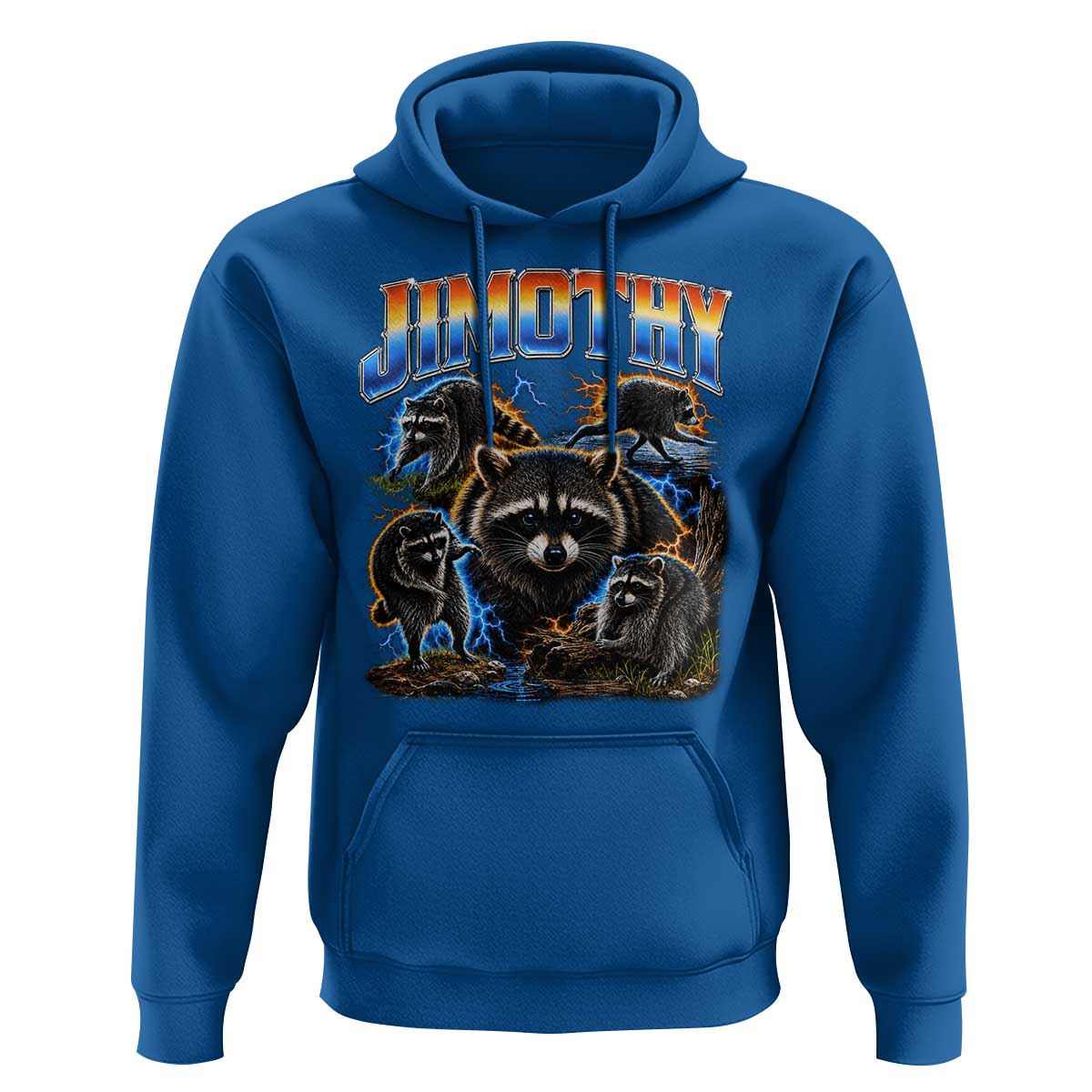 Jimothy the Raccoon Vintage 90s Bootleg Lightning Graphic Hoodie Viral Seattle Trash Panda