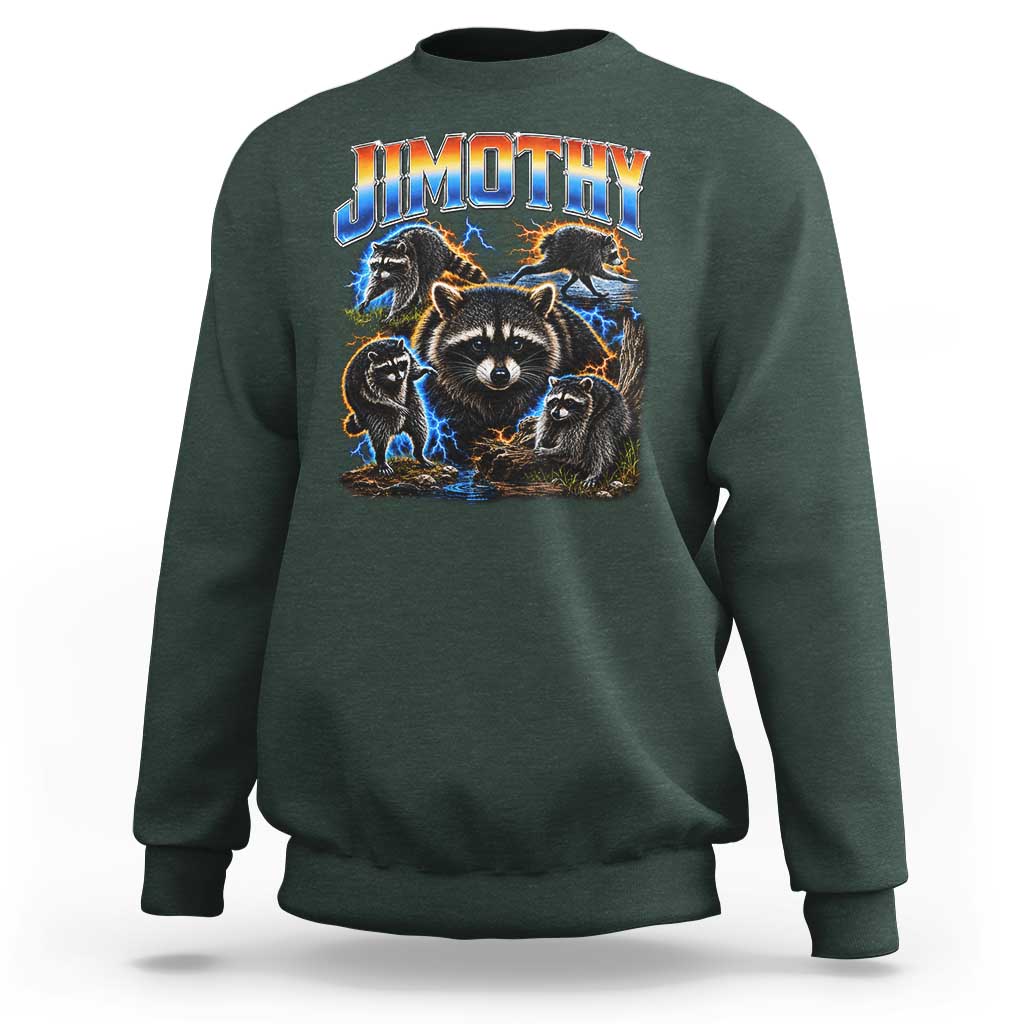 Jimothy the Raccoon Vintage 90s Bootleg Lightning Graphic Sweatshirt Viral Seattle Trash Panda