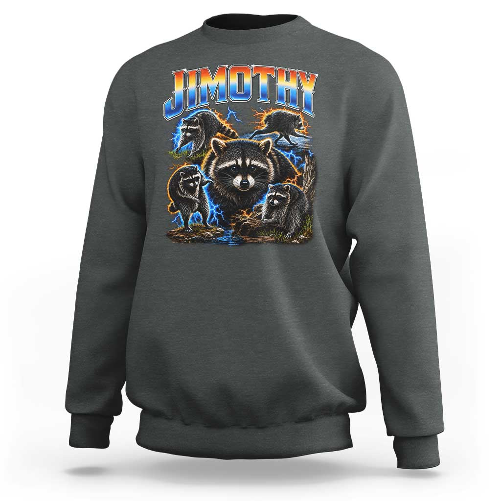 Jimothy the Raccoon Vintage 90s Bootleg Lightning Graphic Sweatshirt Viral Seattle Trash Panda