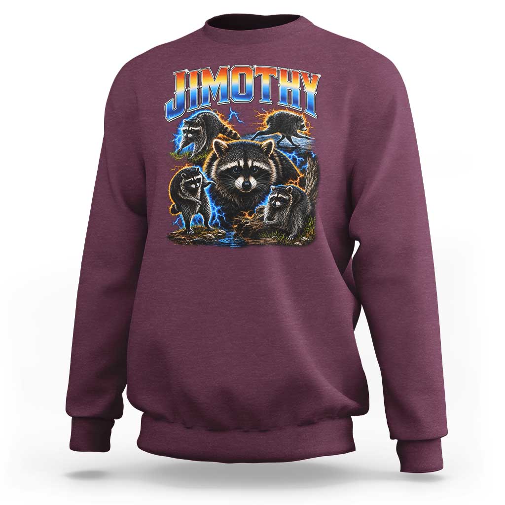 Jimothy the Raccoon Vintage 90s Bootleg Lightning Graphic Sweatshirt Viral Seattle Trash Panda