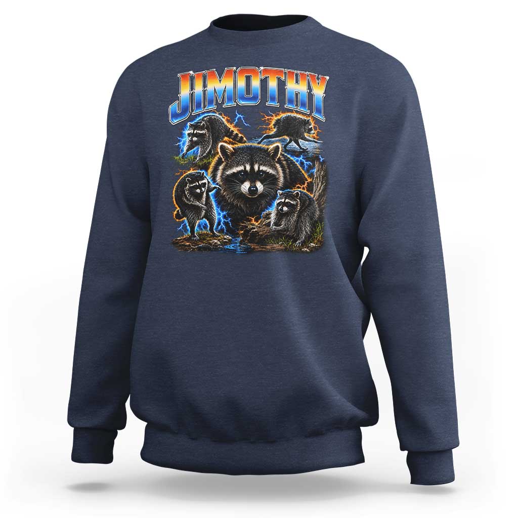 Jimothy the Raccoon Vintage 90s Bootleg Lightning Graphic Sweatshirt Viral Seattle Trash Panda