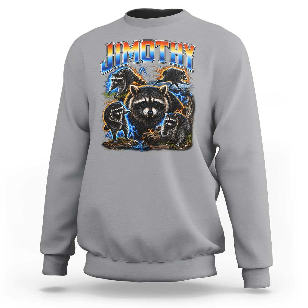 Jimothy the Raccoon Vintage 90s Bootleg Lightning Graphic Sweatshirt Viral Seattle Trash Panda