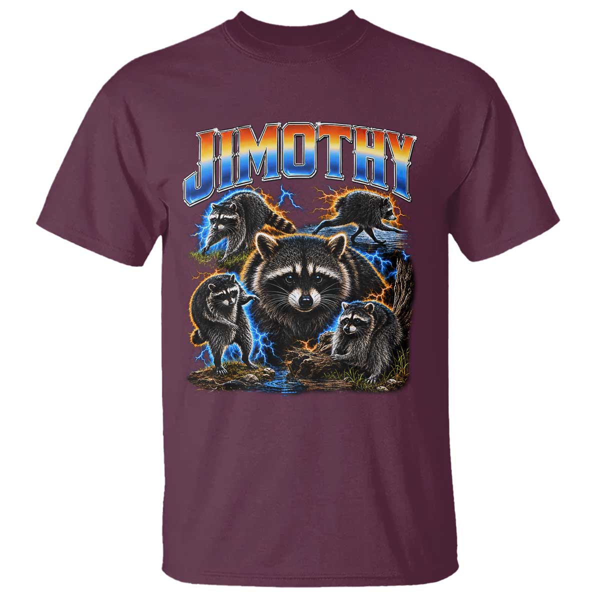 Jimothy the Raccoon Vintage 90s Bootleg Lightning Graphic T Shirt Viral Seattle Trash Panda