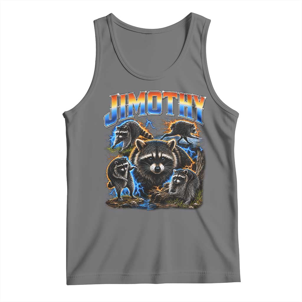 Jimothy the Raccoon Vintage 90s Bootleg Lightning Graphic Tank Top Viral Seattle Trash Panda