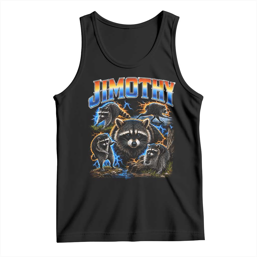Jimothy the Raccoon Vintage 90s Bootleg Lightning Graphic Tank Top Viral Seattle Trash Panda