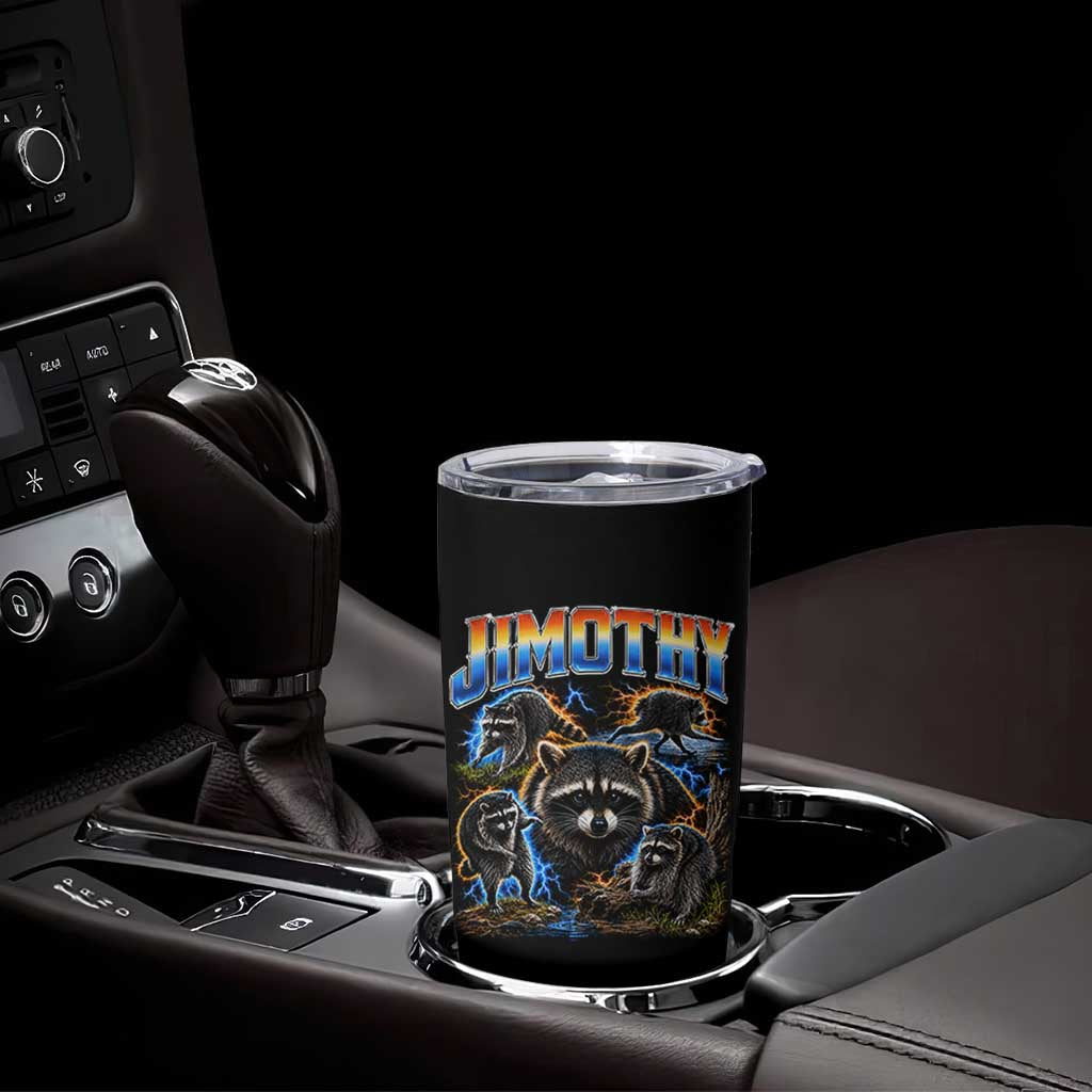 Jimothy the Raccoon Vintage 90s Bootleg Lightning Graphic Tumbler Cup Viral Seattle Trash Panda