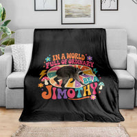 In A World Full Of Ordinary Be A Jimothy Psychedelic Style Throw Blanket Retro Groovy Seattle Raccoon Legend Graphic