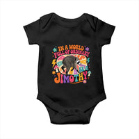 In A World Full Of Ordinary Be A Jimothy Psychedelic Style Baby Onesie Retro Groovy Seattle Raccoon Legend Graphic