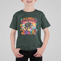 In A World Full Of Ordinary Be A Jimothy Psychedelic Style T Shirt For Kid Retro Groovy Seattle Raccoon Legend Graphic