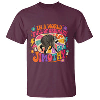 In A World Full Of Ordinary Be A Jimothy Psychedelic Style T Shirt Retro Groovy Seattle Raccoon Legend Graphic