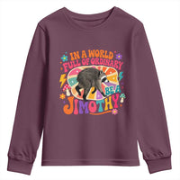 In A World Full Of Ordinary Be A Jimothy Psychedelic Style Youth Sweatshirt Retro Groovy Seattle Raccoon Legend Graphic