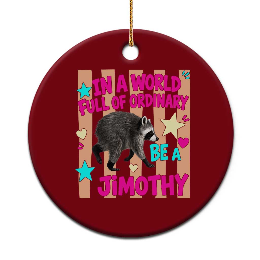 In A World Full Of Ordinary Be A Jimothy Preppy Style Ceramic Ornament Cute Y2K Pop Seattle Raccoon Legend Graphic