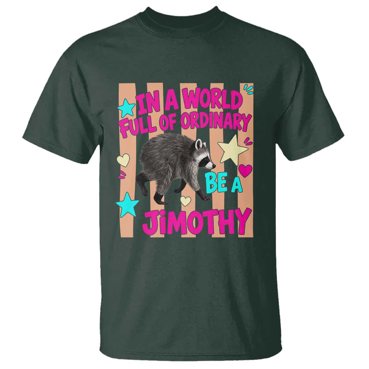 In A World Full Of Ordinary Be A Jimothy Preppy Style T Shirt Cute Y2K Pop Seattle Raccoon Legend Graphic