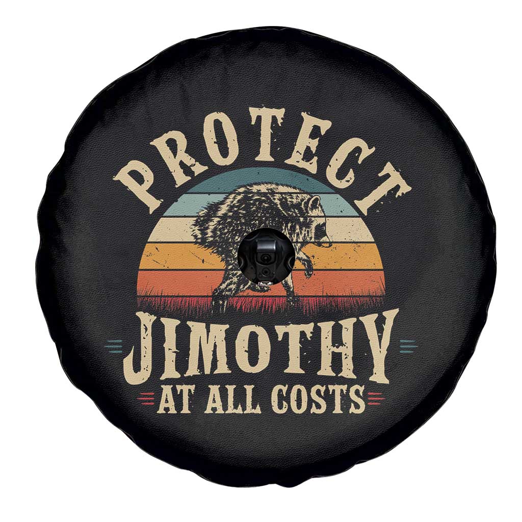 Protect Jimothy At All Costs Seattle Raccoon Spare Tire Cover Vintage Sunset Feral Trash Panda Legend Supporter