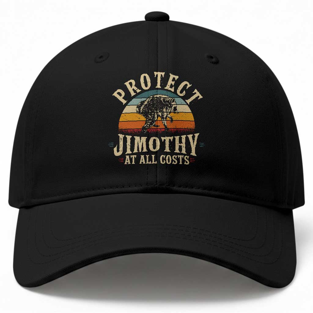 Protect Jimothy At All Costs Seattle Raccoon Baseball Cap Vintage Sunset Feral Trash Panda Legend Supporter