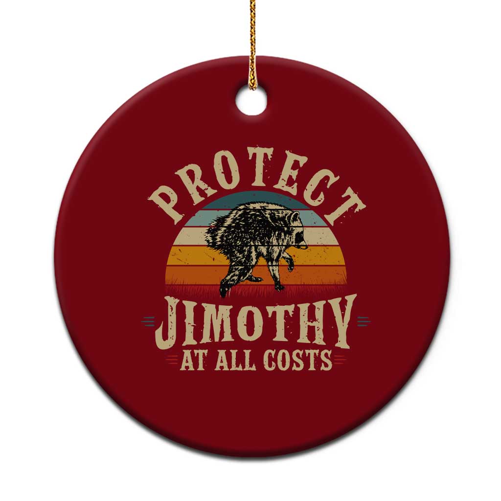 Protect Jimothy At All Costs Seattle Raccoon Ceramic Ornament Vintage Sunset Feral Trash Panda Legend Supporter