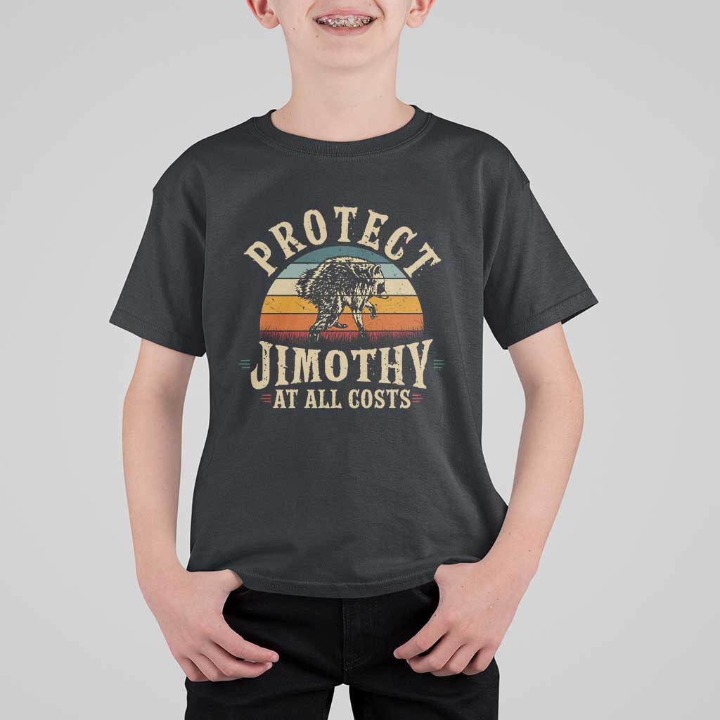 Protect Jimothy At All Costs Seattle Raccoon T Shirt For Kid Vintage Sunset Feral Trash Panda Legend Supporter